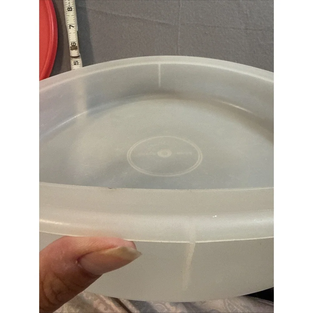 Tupperware Bowl With Pink Lid Slim Flat Style